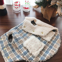 HKM-120083 Winter Sleeveless Cat Vest in Blue and Pink Plaid for Sizes XS to XXL