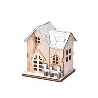 HKM-120275 Luminous Wooden Christmas Small House Decoration - Holiday Cabin with LED Lights