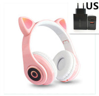 HKM-120403 Luminous Cartoon Cat Ears Bluetooth Headset with Foldable Design and Stereo Sound