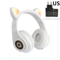 HKM-120403 Luminous Cartoon Cat Ears Bluetooth Headset with Foldable Design and Stereo Sound