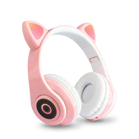 HKM-120403 Luminous Cartoon Cat Ears Bluetooth Headset with Foldable Design and Stereo Sound