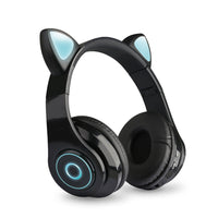 HKM-120403 Luminous Cartoon Cat Ears Bluetooth Headset with Foldable Design and Stereo Sound