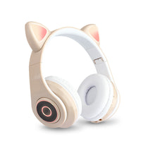 HKM-120403 Luminous Cartoon Cat Ears Bluetooth Headset with Foldable Design and Stereo Sound