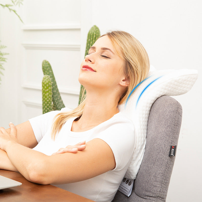 KTX-120467 Tencel Slow Rebound Memory Foam Arch Pillow for Health Massage - White, Rose Red, Gray