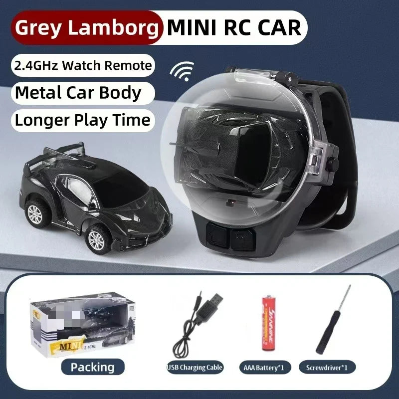 HKM-120659 Mini 2.4G Remote Control Watch Car - Cute Indoor-Outdoor Toy for Kids Ages 5 and Up