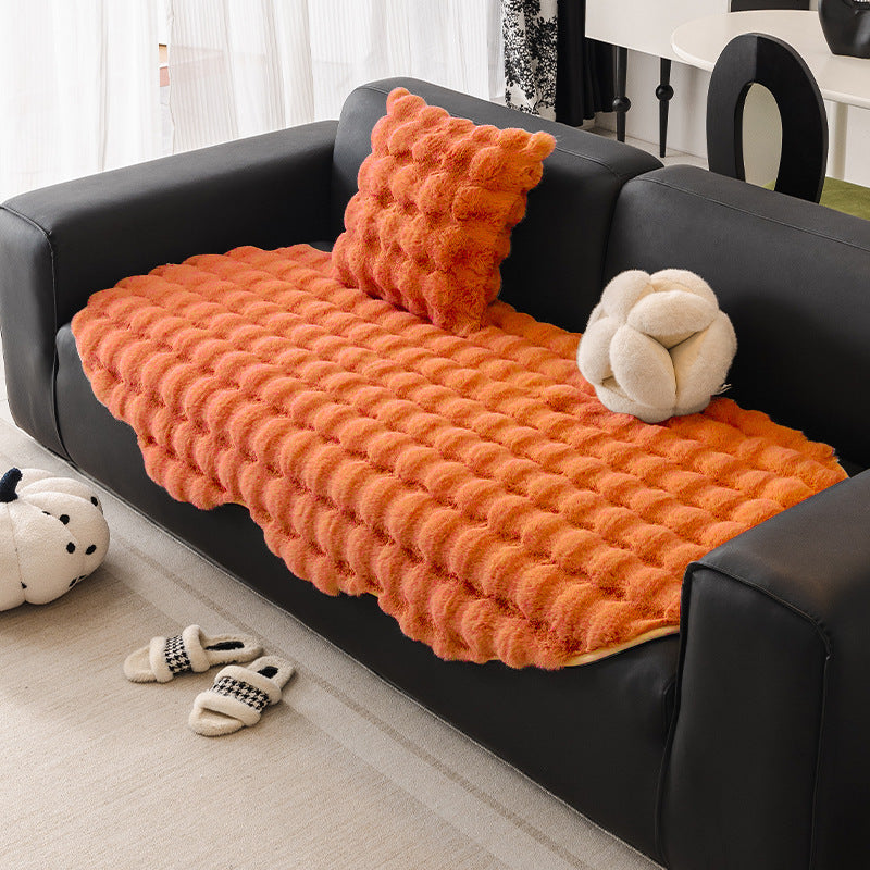 HKM-120723 Thick Plush Irregular Sofa Cushion for Autumn and Winter – Mediterranean Style Dust Cover