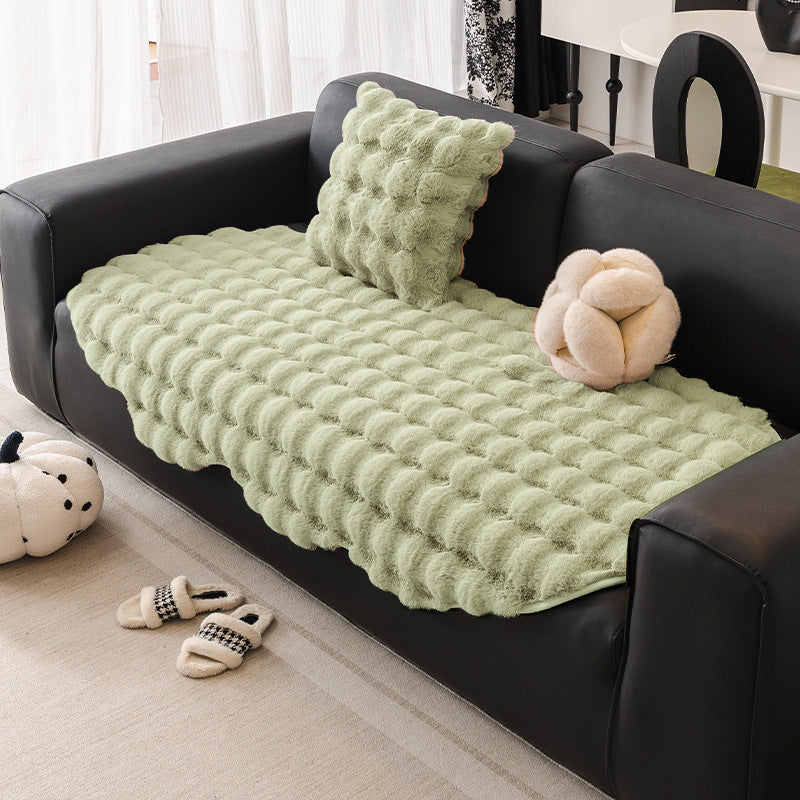 HKM-120723 Thick Plush Irregular Sofa Cushion for Autumn and Winter – Mediterranean Style Dust Cover