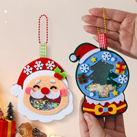 HKM-120787 Christmas Felt Applique Kit - 4 Handmade Ornament Styles: Santa Claus, Wreath, Christmas Tree, Crystal Ball