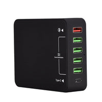 HKM-120851 Multi-Port USB Charger for Mobile Devices - 5V 8000mA, Black