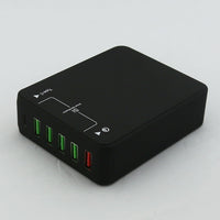 HKM-120851 Multi-Port USB Charger for Mobile Devices - 5V 8000mA, Black
