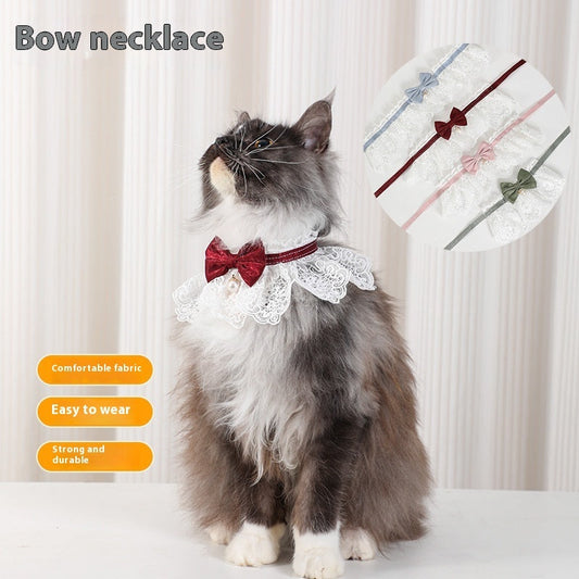 HKM-120915 Lace Edge Scarf Collar for Cats - Seasonal Colors in Various Sizes