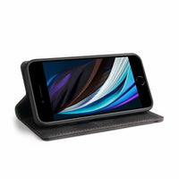 HKM-120915 Solid Color Flip Wallet Case for POCO X3 NFC with Suction and Card Slots