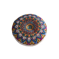 HKM-121043 Bohemian Floral Floor Cushion - 50cm Linen Blend Seat and Back Mat