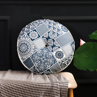 HKM-121043 Bohemian Floral Floor Cushion - 50cm Linen Blend Seat and Back Mat