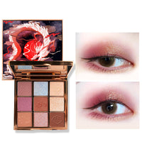 HKM-121107 Chinese Style Lipstick Sample Gift Box Set with Eye Shadow Palette - 5 Colorful Lipsticks and Dragon & Phoenix Shadow