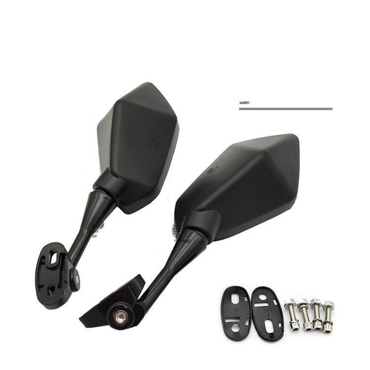 HKM-121171 Horizon Rearview Mirrors Set with Installation Accessories for Sports Cars, Black, Convex Design