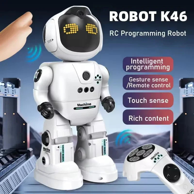 KTX-121235 Smart Programming Robot with Gesture Recognition for Interactive Learning and Play, Battery Operated Educational Toy for Ages 2 and Up