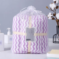 HKM-121235 Water Ripple Coral Fleece Towels Two-Piece Set for Parents and Children – Soft, Absorbent, and Non-fading
