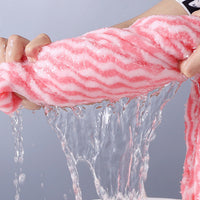 HKM-121235 Water Ripple Coral Fleece Towels Two-Piece Set for Parents and Children – Soft, Absorbent, and Non-fading