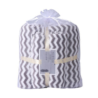 HKM-121235 Water Ripple Coral Fleece Towels Two-Piece Set for Parents and Children – Soft, Absorbent, and Non-fading