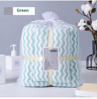 HKM-121235 Water Ripple Coral Fleece Towels Two-Piece Set for Parents and Children – Soft, Absorbent, and Non-fading
