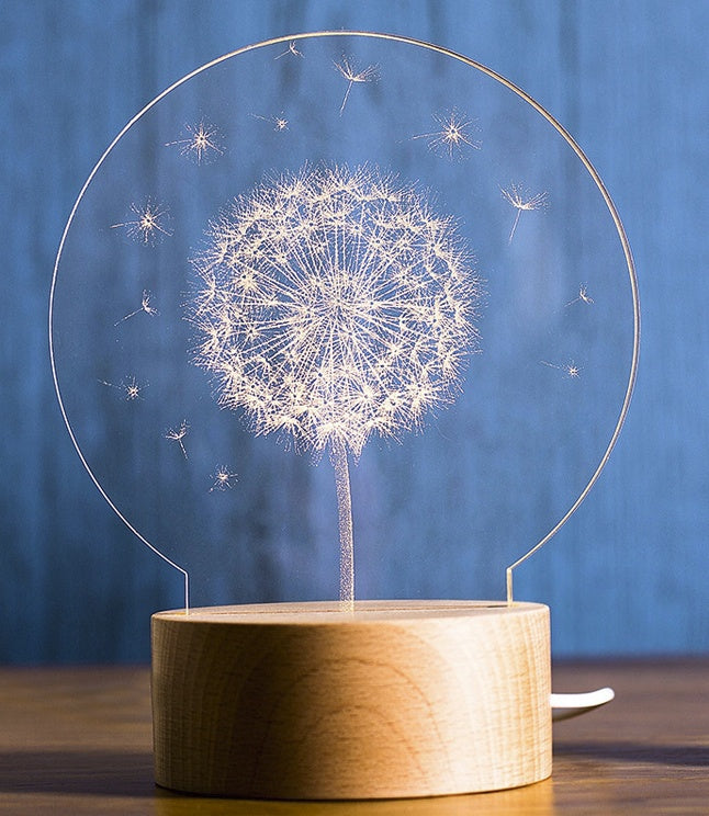 HKM-121427 3D Acrylic Jellyfish Night Light - Modern Minimalist Table Lamp for Bedroom and Gift Use