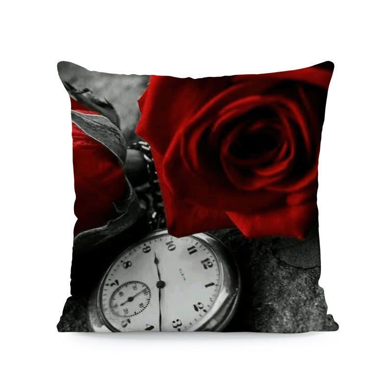 KTX-121491 Flower Print Super Soft Pillow Cover - Modern 45x45cm Cushion Case in Various Colors