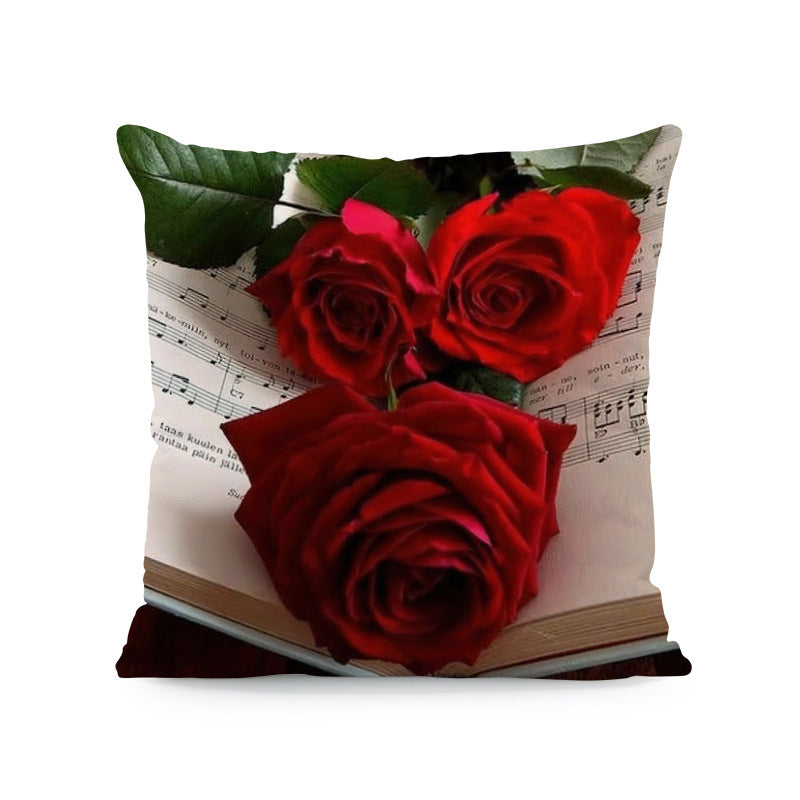 KTX-121491 Flower Print Super Soft Pillow Cover - Modern 45x45cm Cushion Case in Various Colors