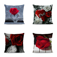 HKM-121491 Flower Print Super Soft Pillow Cover - Modern 45x45cm Cushion Case in Various Colors