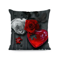 HKM-121491 Flower Print Super Soft Pillow Cover - Modern 45x45cm Cushion Case in Various Colors