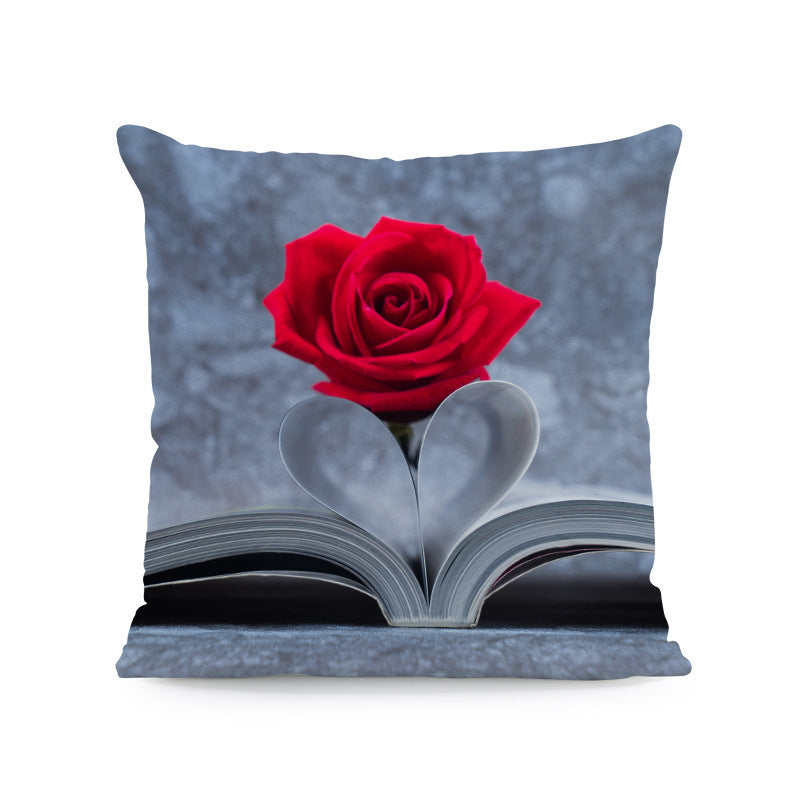 KTX-121491 Flower Print Super Soft Pillow Cover - Modern 45x45cm Cushion Case in Various Colors