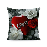 HKM-121491 Flower Print Super Soft Pillow Cover - Modern 45x45cm Cushion Case in Various Colors