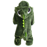 HKM-121619 Dinosaur-Themed Thickened Coral Fleece Pet Clothing for Warmth and Comfort
