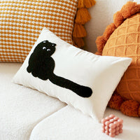 HKM-121619 Modern Minimalist Cat Embroidered Cushion - Available in Various Styles and Sizes