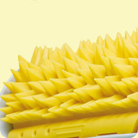 HKM-121747 Durian Itching Comb for Cats - Rubber Pet Scrubber in Green Grass and Lemon Yellow
