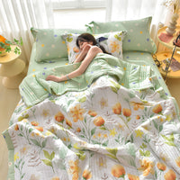 HKM-121811 Machine Washable Cotton Summer Blanket with Airable Cover - Multiple Sizes Available