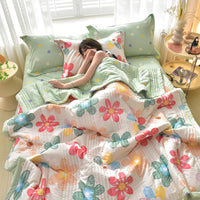 HKM-121811 Machine Washable Cotton Summer Blanket with Airable Cover - Multiple Sizes Available
