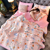 HKM-121811 Machine Washable Cotton Summer Blanket with Airable Cover - Multiple Sizes Available