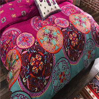 HKM-121875 Bohemian Style Ethnic Floral Bedding Set in Multiple Sizes (135x200cm, US Full, US Queen, EU King)