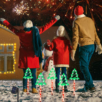 HKM-121939 Christmas Outdoor Pathway Light Set with 8 Modes, IP44 Waterproof Solar Stake Lights for Yard and Garden Decoration