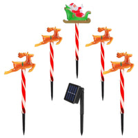 HKM-121939 Christmas Outdoor Pathway Light Set with 8 Modes, IP44 Waterproof Solar Stake Lights for Yard and Garden Decoration