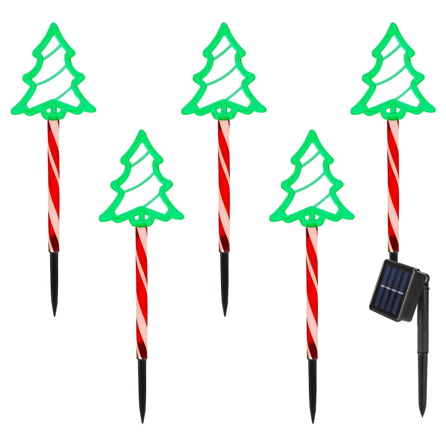 HKM-121939 Christmas Outdoor Pathway Light Set with 8 Modes, IP44 Waterproof Solar Stake Lights for Yard and Garden Decoration