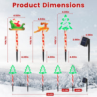 HKM-121939 Christmas Outdoor Pathway Light Set with 8 Modes, IP44 Waterproof Solar Stake Lights for Yard and Garden Decoration