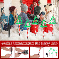 HKM-121939 Christmas Outdoor Pathway Light Set with 8 Modes, IP44 Waterproof Solar Stake Lights for Yard and Garden Decoration