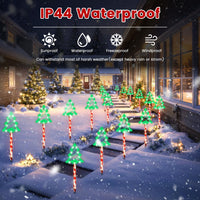 HKM-121939 Christmas Outdoor Pathway Light Set with 8 Modes, IP44 Waterproof Solar Stake Lights for Yard and Garden Decoration