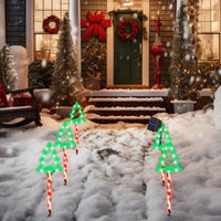 HKM-121939 Christmas Outdoor Pathway Light Set with 8 Modes, IP44 Waterproof Solar Stake Lights for Yard and Garden Decoration