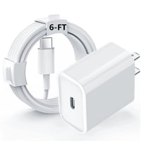HKM-122003 6FT Lightning Cable with USB Wall Charger Adapter for iPhone and iPad, Fast Charging Compatible with iPhone Models Including 15, 14, 13, 12, 11, SE and AirPods