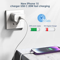 HKM-122003 6FT Lightning Cable with USB Wall Charger Adapter for iPhone and iPad, Fast Charging Compatible with iPhone Models Including 15, 14, 13, 12, 11, SE and AirPods