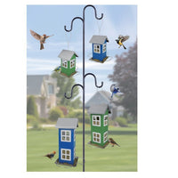 HKM-122067 Iron Outdoor Bird Feeder Cage in Green and Red - Hummingbird Supplies, 4.72x4.72x7.48in