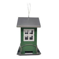 HKM-122067 Iron Outdoor Bird Feeder Cage in Green and Red - Hummingbird Supplies, 4.72x4.72x7.48in